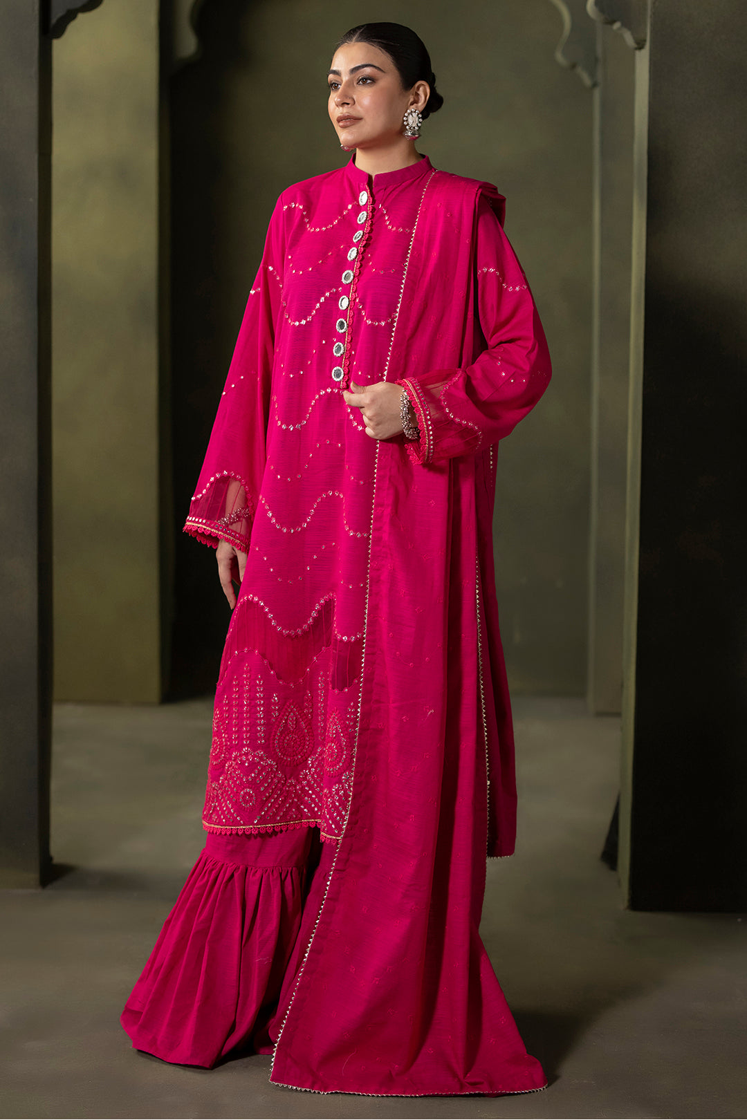 Embroidered Shirt Shalwar Dupatta - 0320