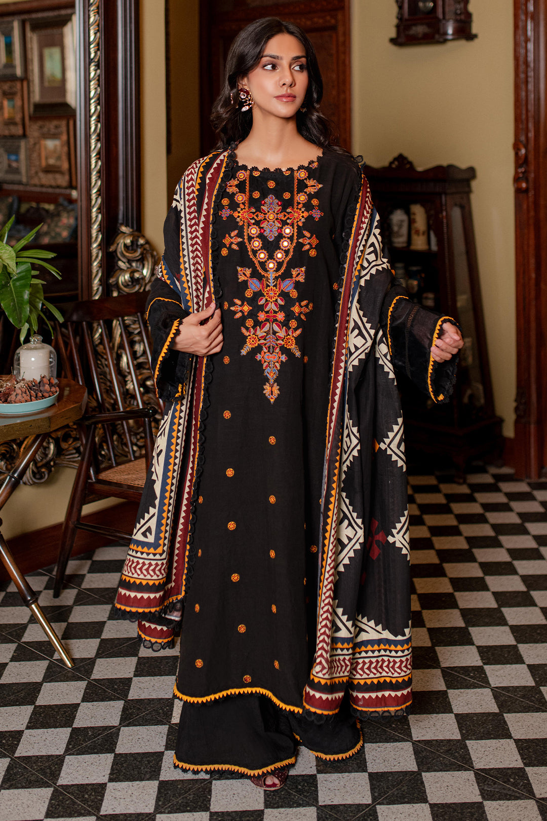 Embroidered Shirt Shalwar Dupatta - 0321