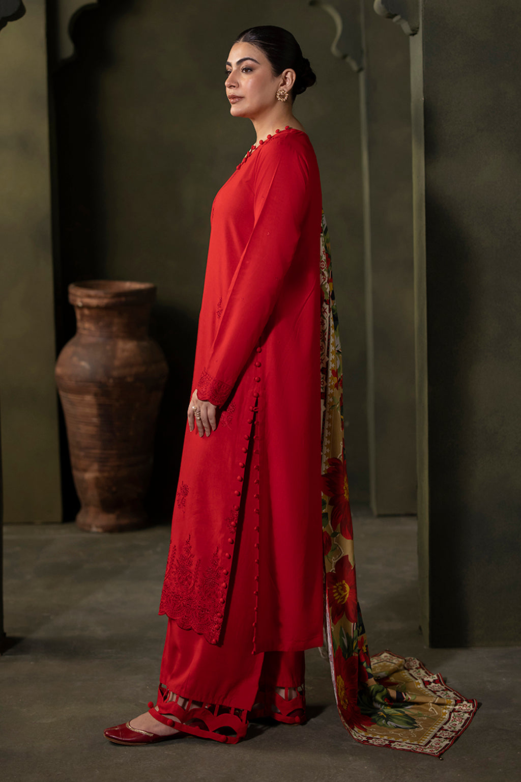 Embroidered Shirt Shalwar Dupatta - 0324