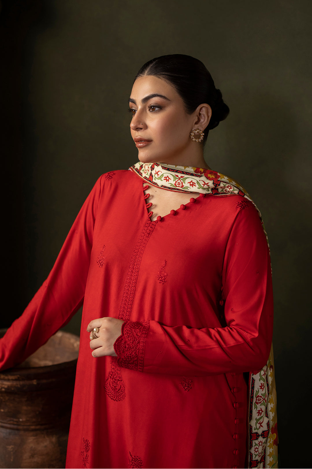 Embroidered Shirt Shalwar Dupatta - 0324