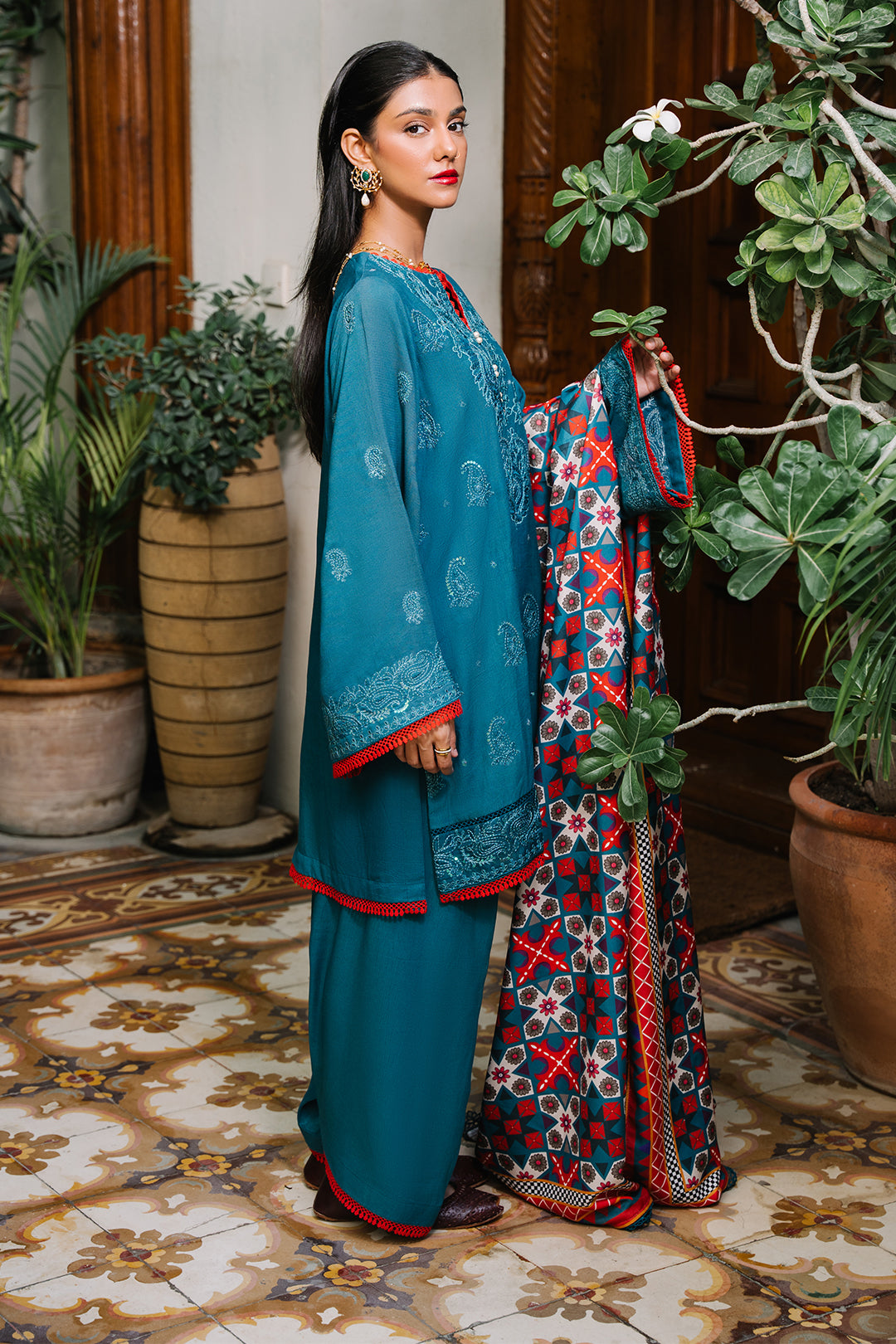 Embroidered Shirt Shalwar Dupatta - 0326