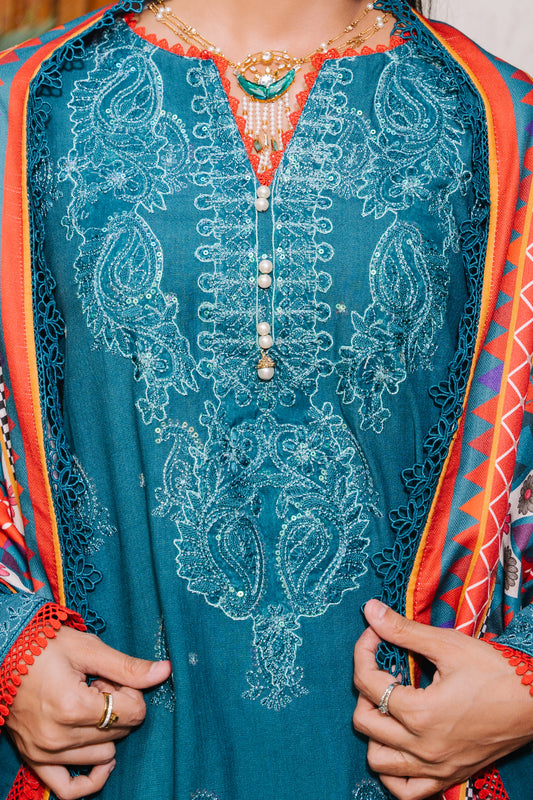 Embroidered Shirt Shalwar Dupatta - 0326