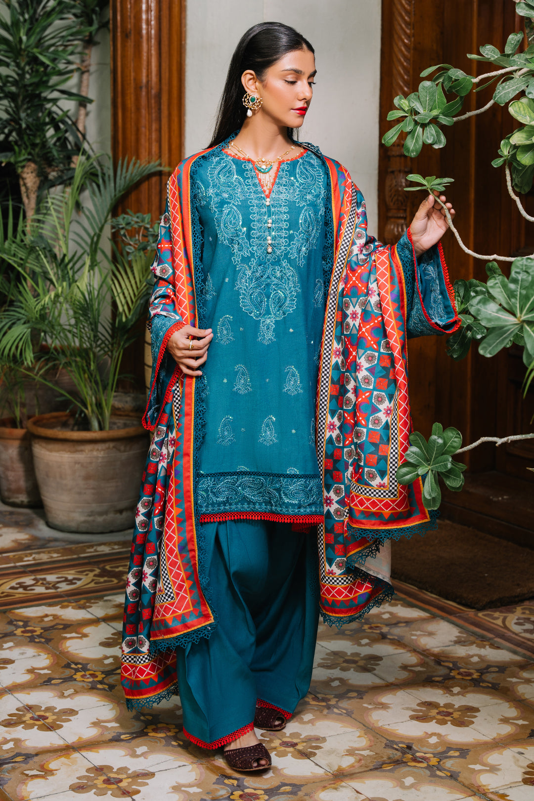 Embroidered Shirt Shalwar Dupatta - 0326