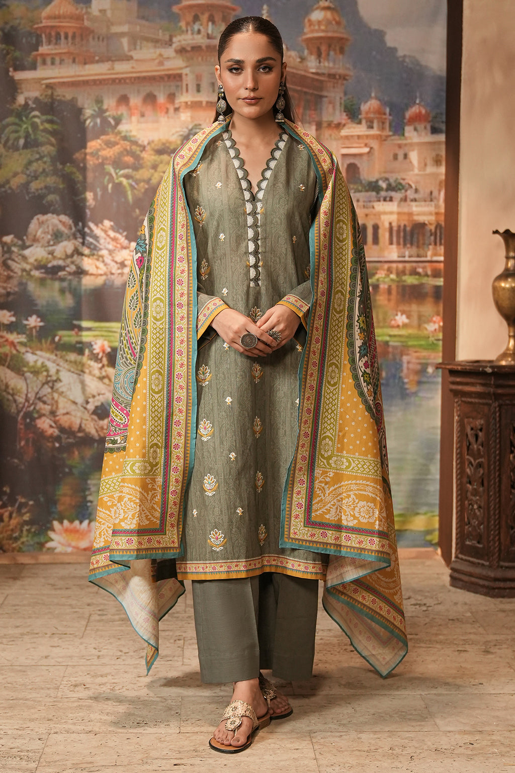 Embroidered Shirt Shalwar Dupatta - 0404