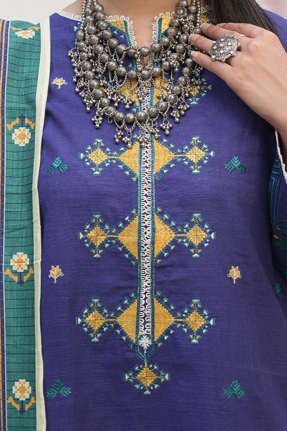 Embroidered Shirt Shalwar Dupatta - 0406
