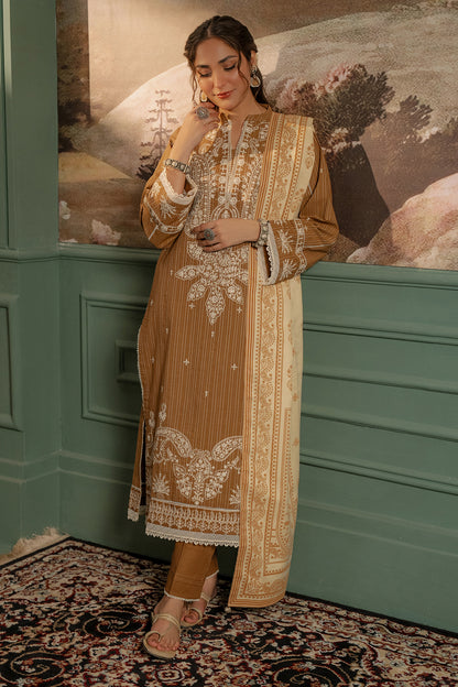 Embroidered Shirt Shalwar Shawl - 0407