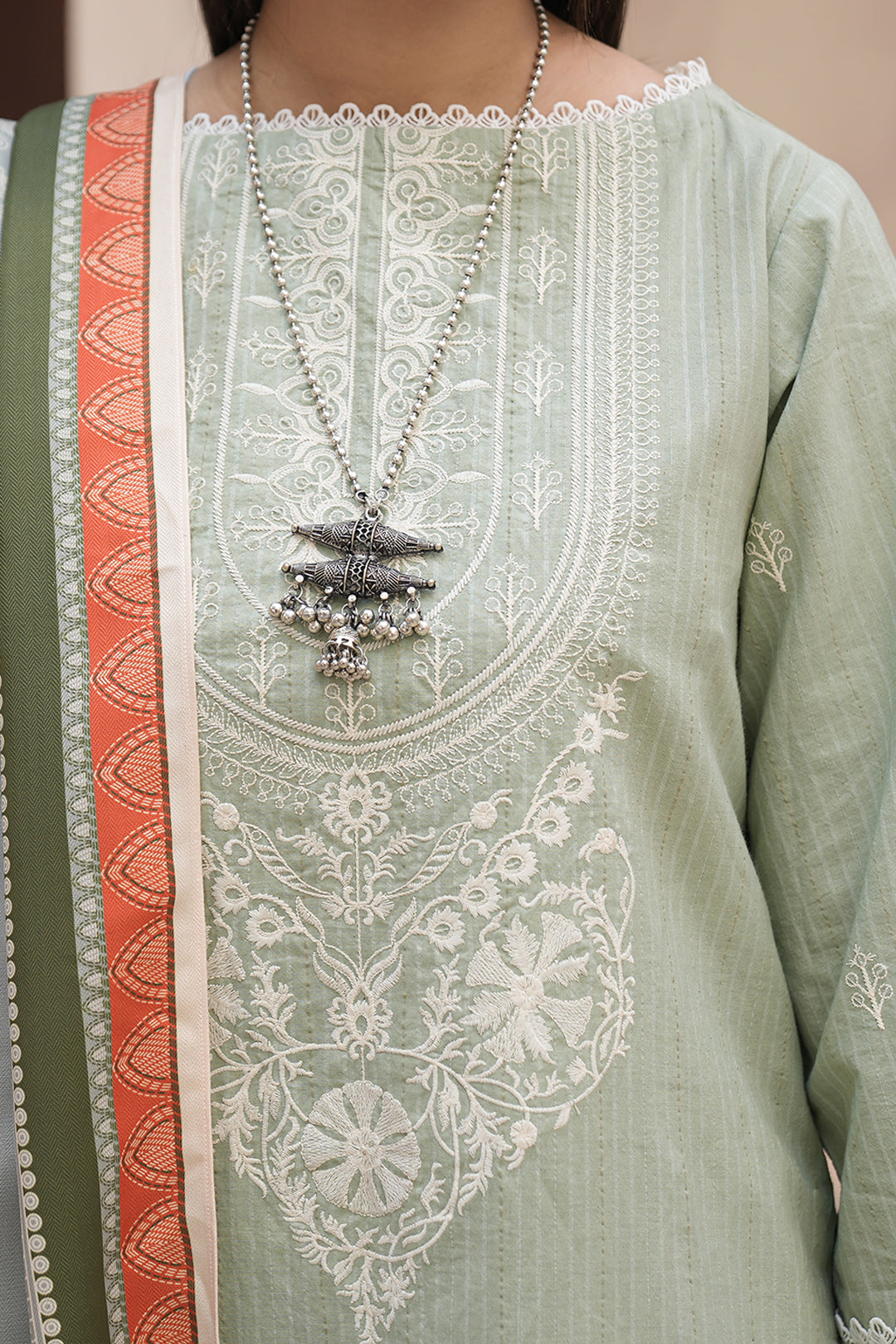 Embroidered Shirt Shalwar Shawl - 0408