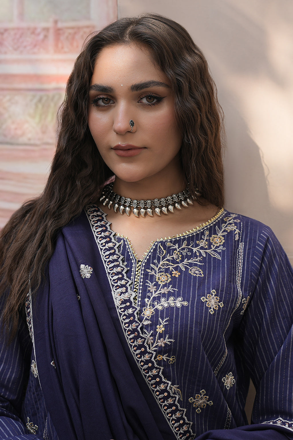 Embroidered Shirt Shalwar Shawl - 0409