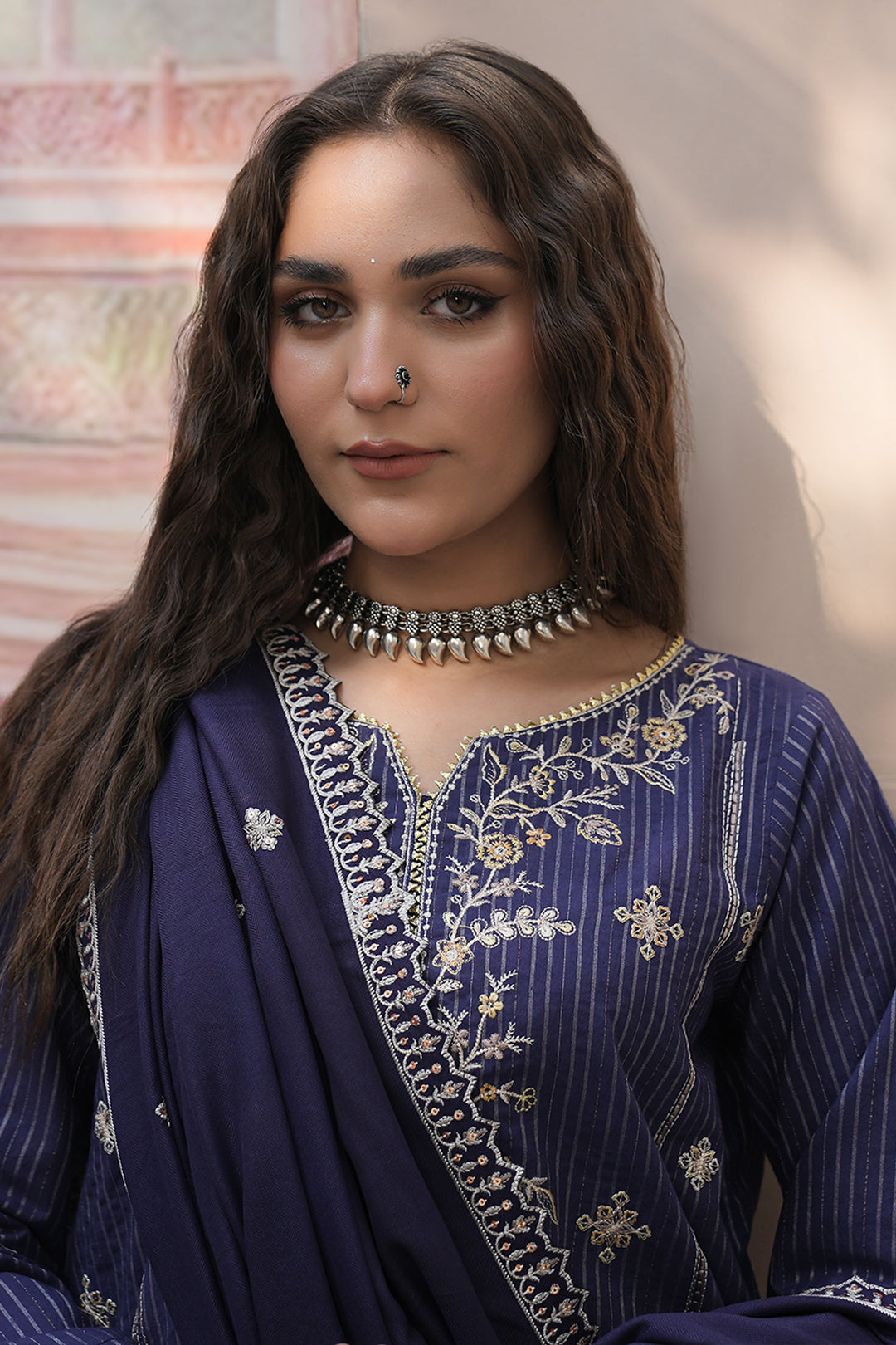 Embroidered Shirt Shalwar Shawl - 0409
