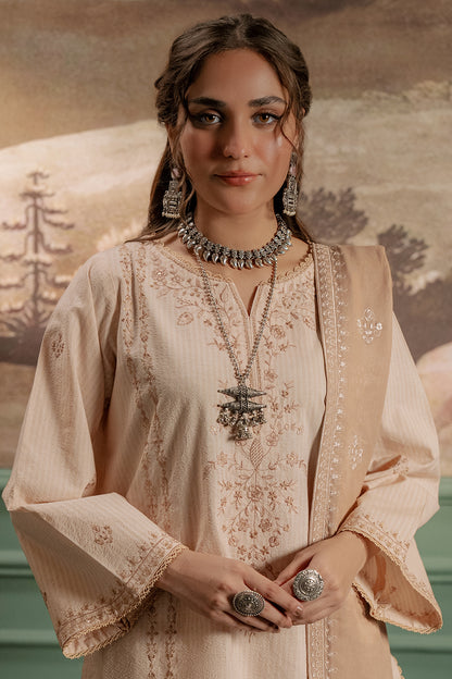 Embroidered Shirt Shalwar Shawl - 0410