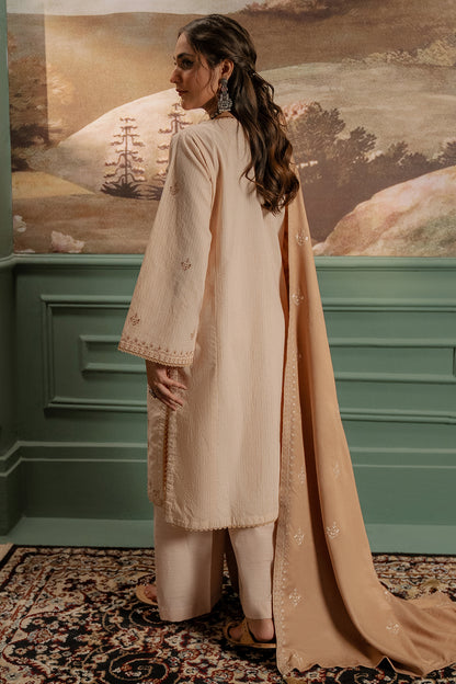 Embroidered Shirt Shalwar Shawl - 0410