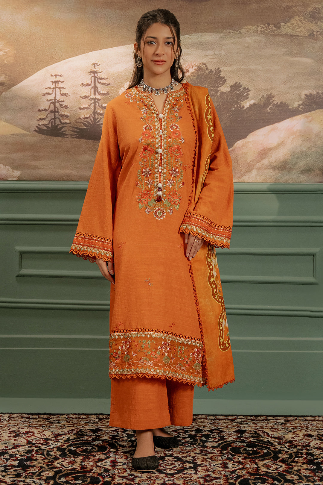 Embroidered Shirt Shalwar Dupatta - 0413