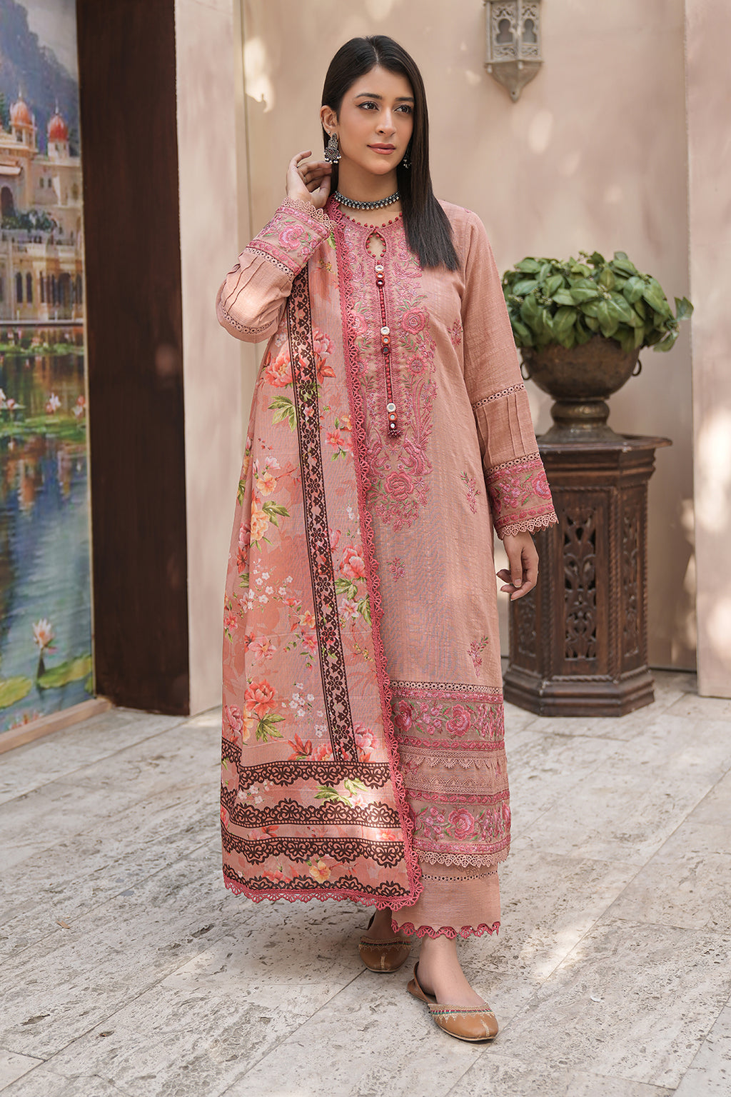 Embroidered Shirt Shalwar Dupatta - 0415