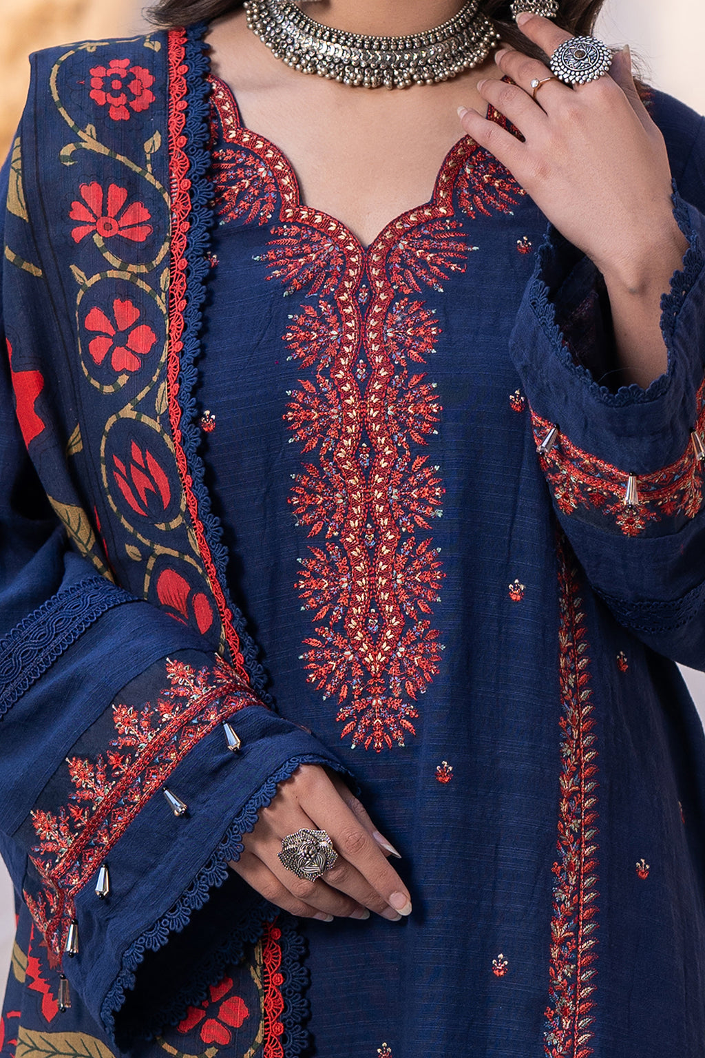 Embroidered Shirt Shalwar Dupatta - 0417