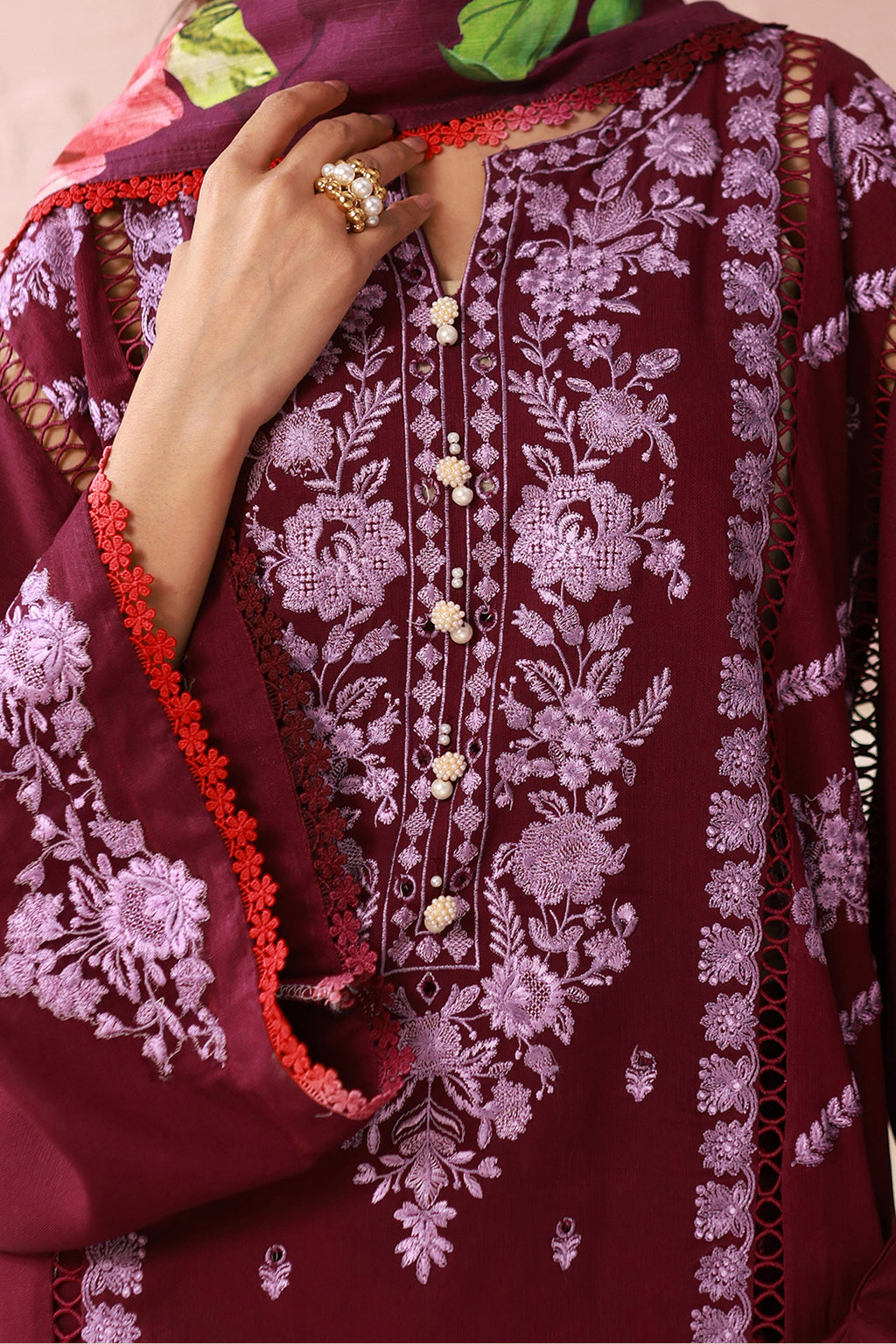 Embroidered Shirt Shalwar Dupatta - 0419
