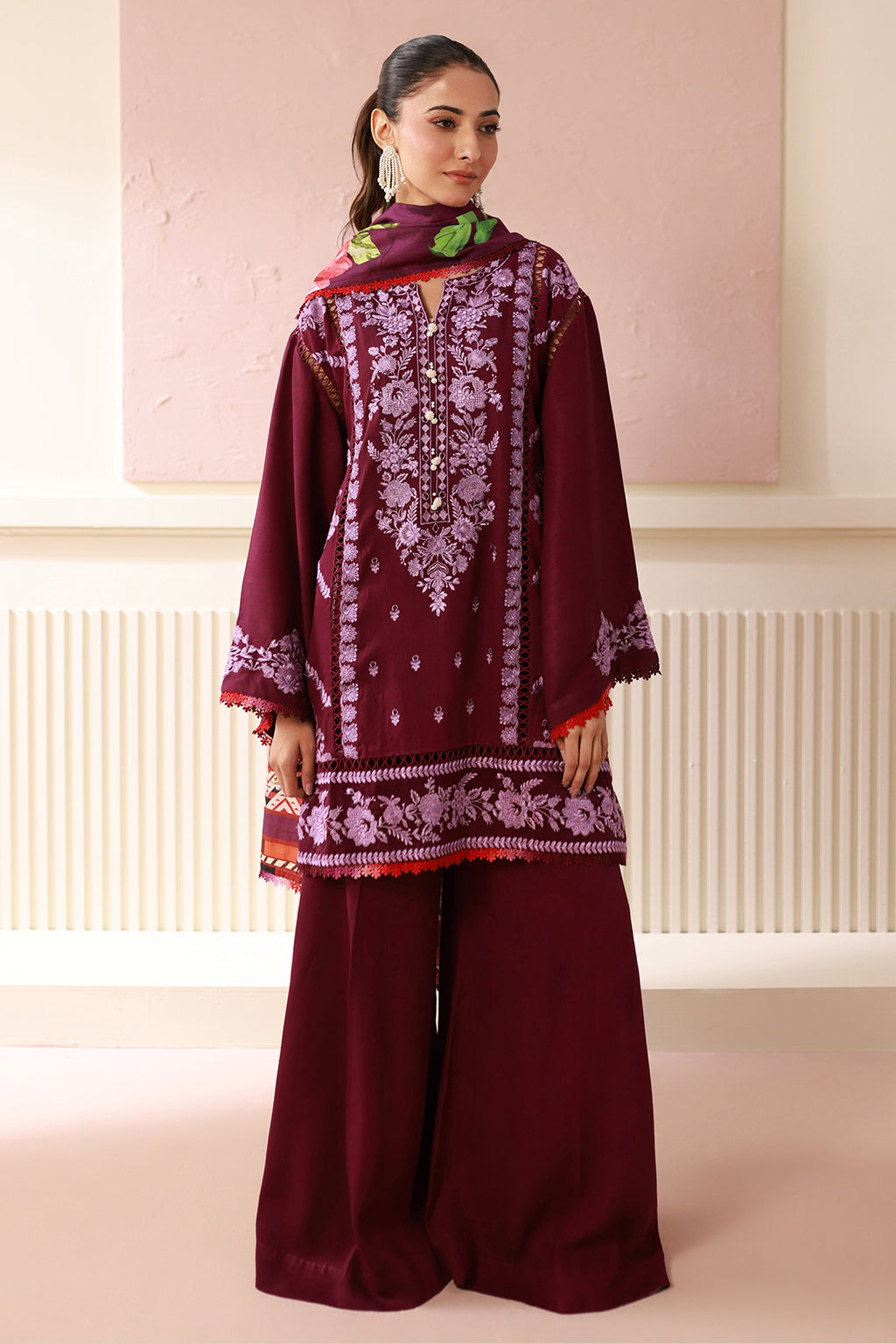 Embroidered Shirt Shalwar Dupatta - 0419