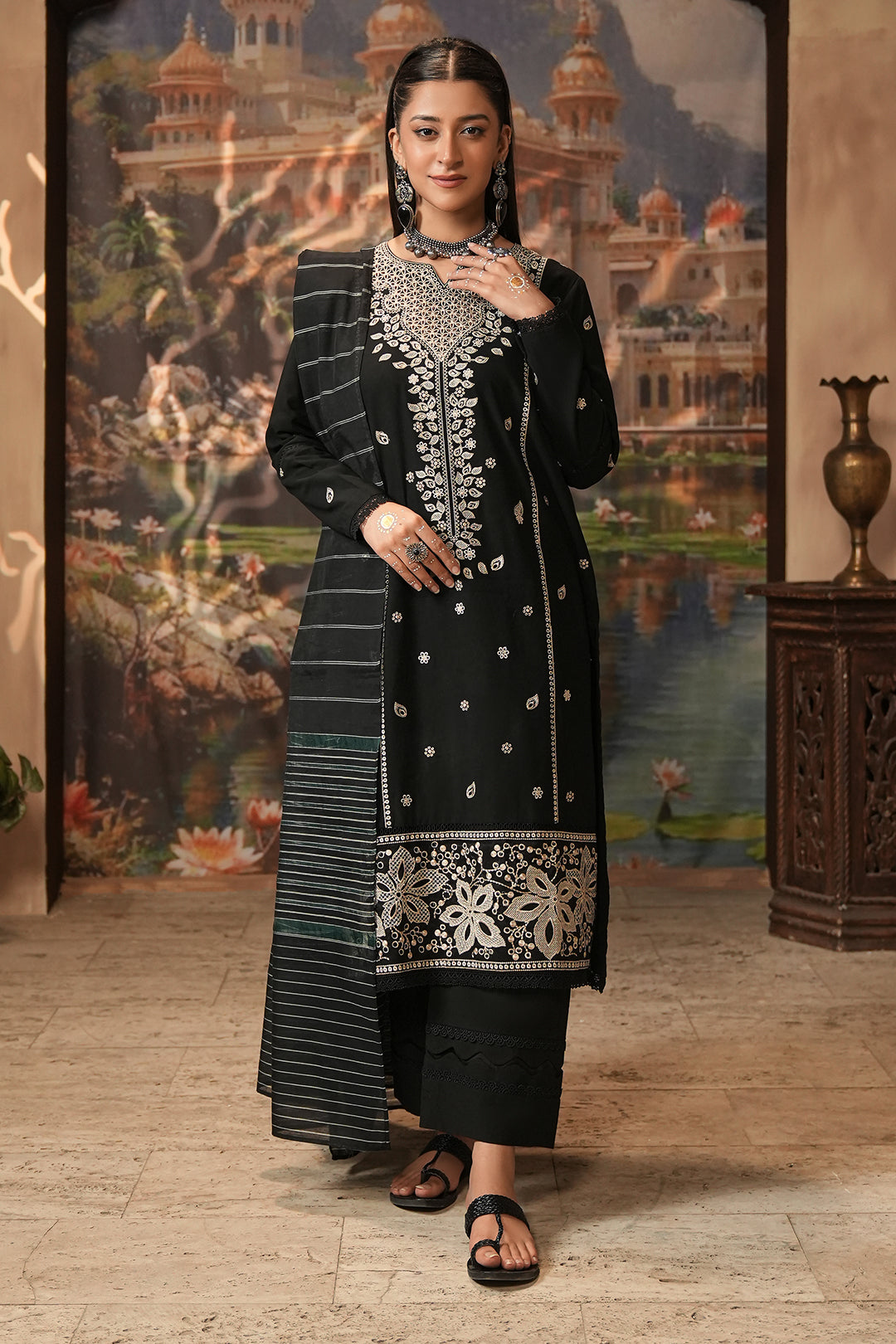 Embroidered Shirt Shalwar Dupatta - 0421