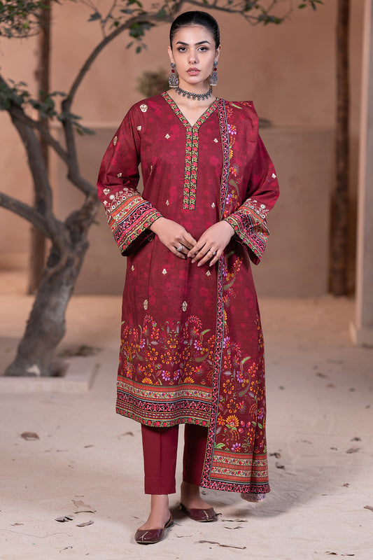 Embroidered Shirt Shalwar Dupatta - 0476