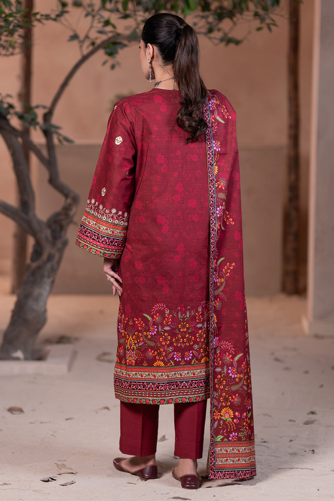 Embroidered Shirt Shalwar Dupatta - 0476