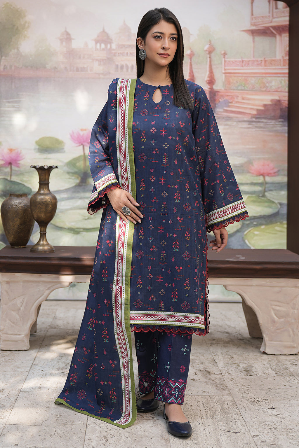 Embroidered Shirt Shalwar Dupatta - 0478