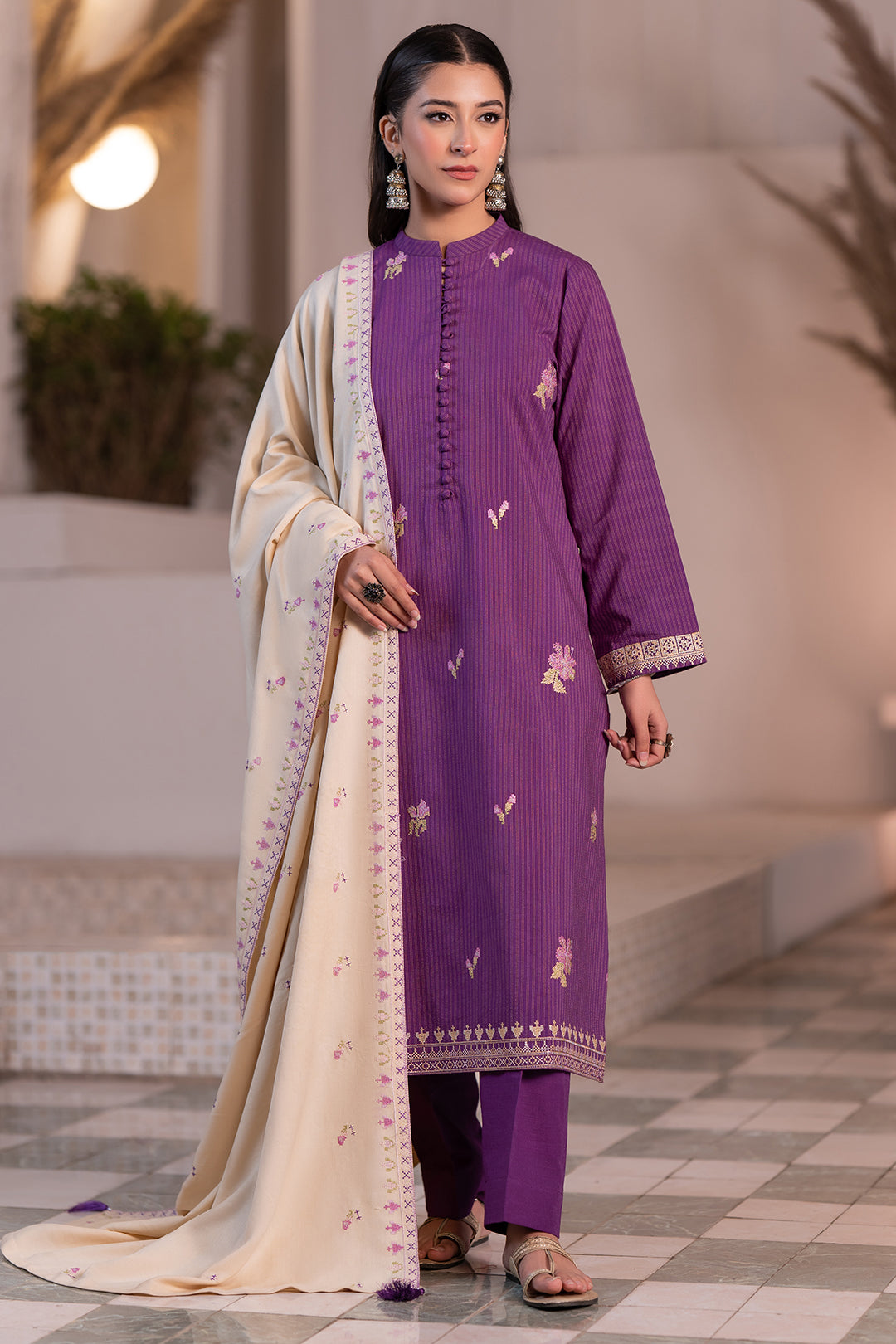Embroidered Shirt Shalwar Dupatta - 0481