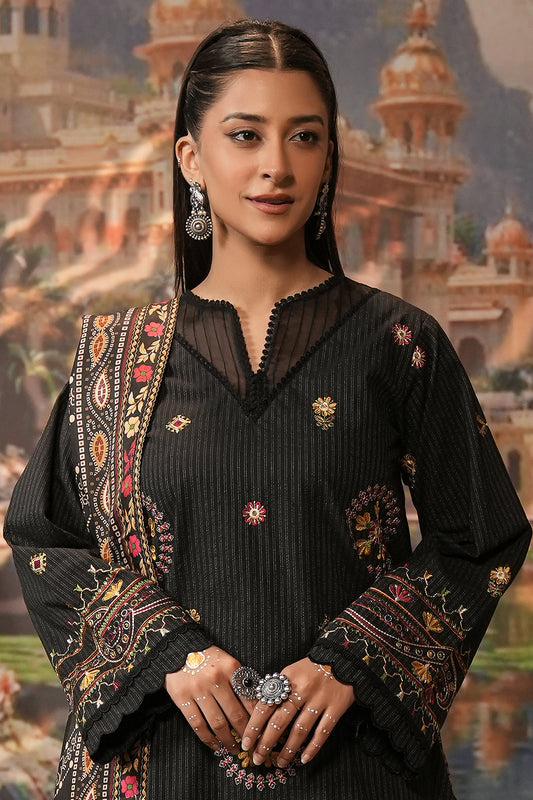 Embroidered Shirt Shalwar Shawl - 0482