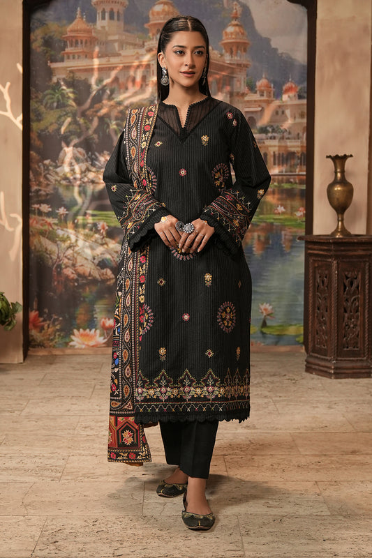 Embroidered Shirt Shalwar Shawl - 0482