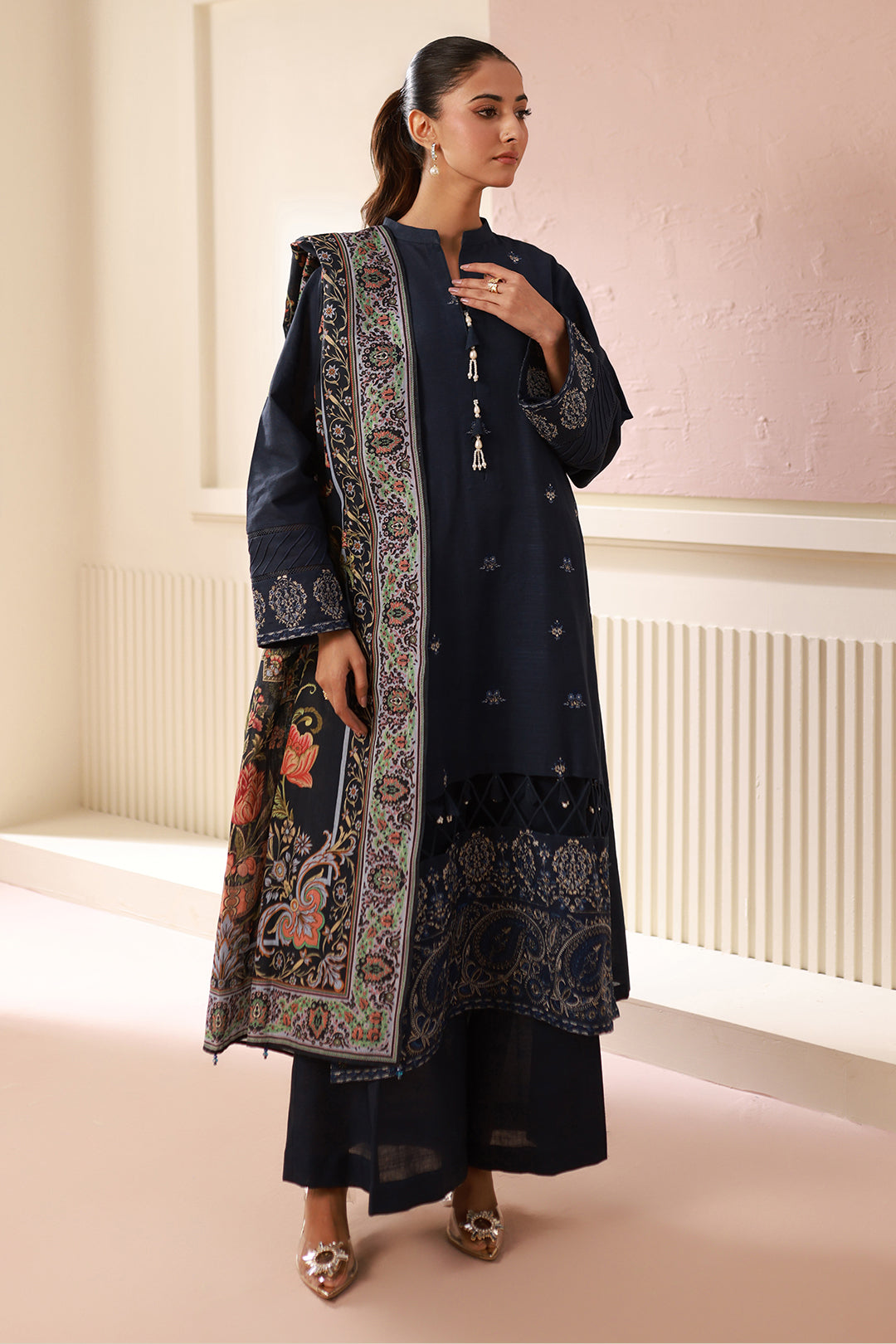 Embroidered Shirt Shalwar Dupatta - 0484