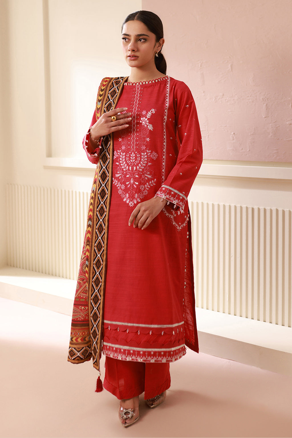 Embroidered Shirt Shalwar Dupatta - 0486
