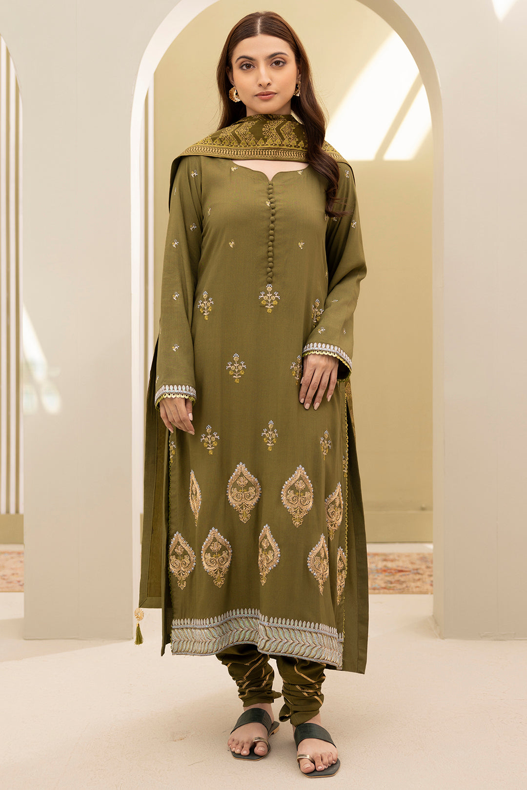 Embroidered Shirt Shalwar Dupatta - 0491