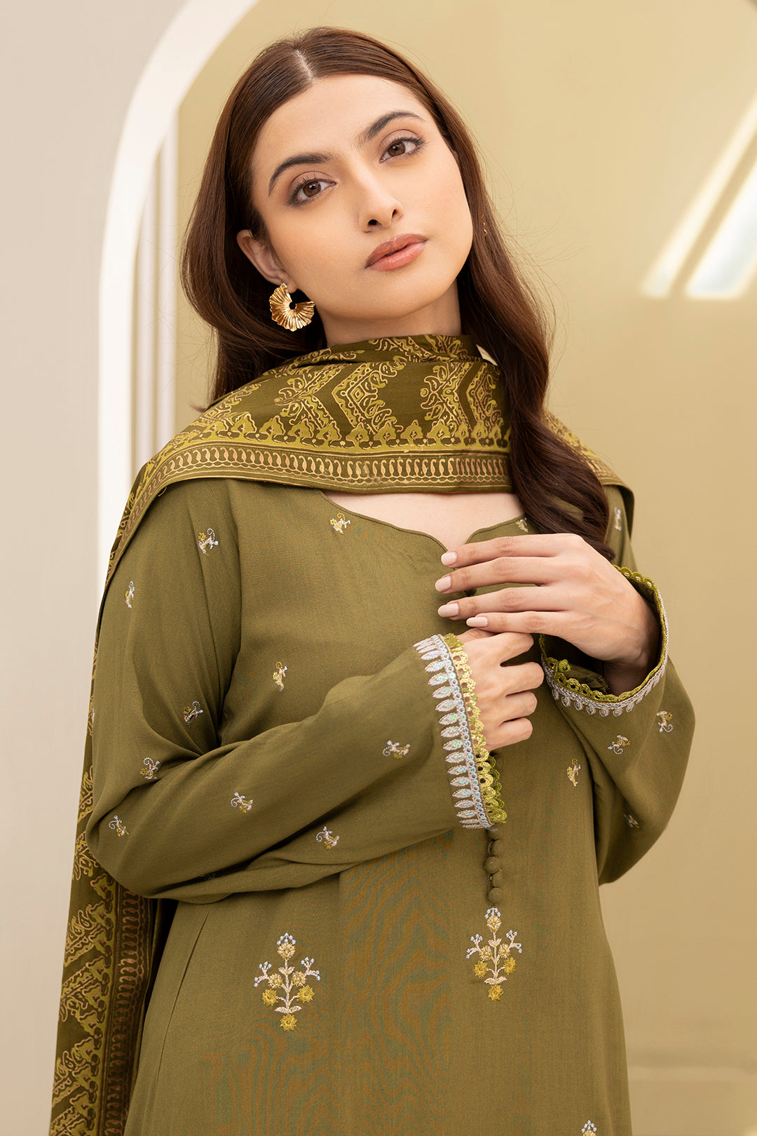 Embroidered Shirt Shalwar Dupatta - 0491