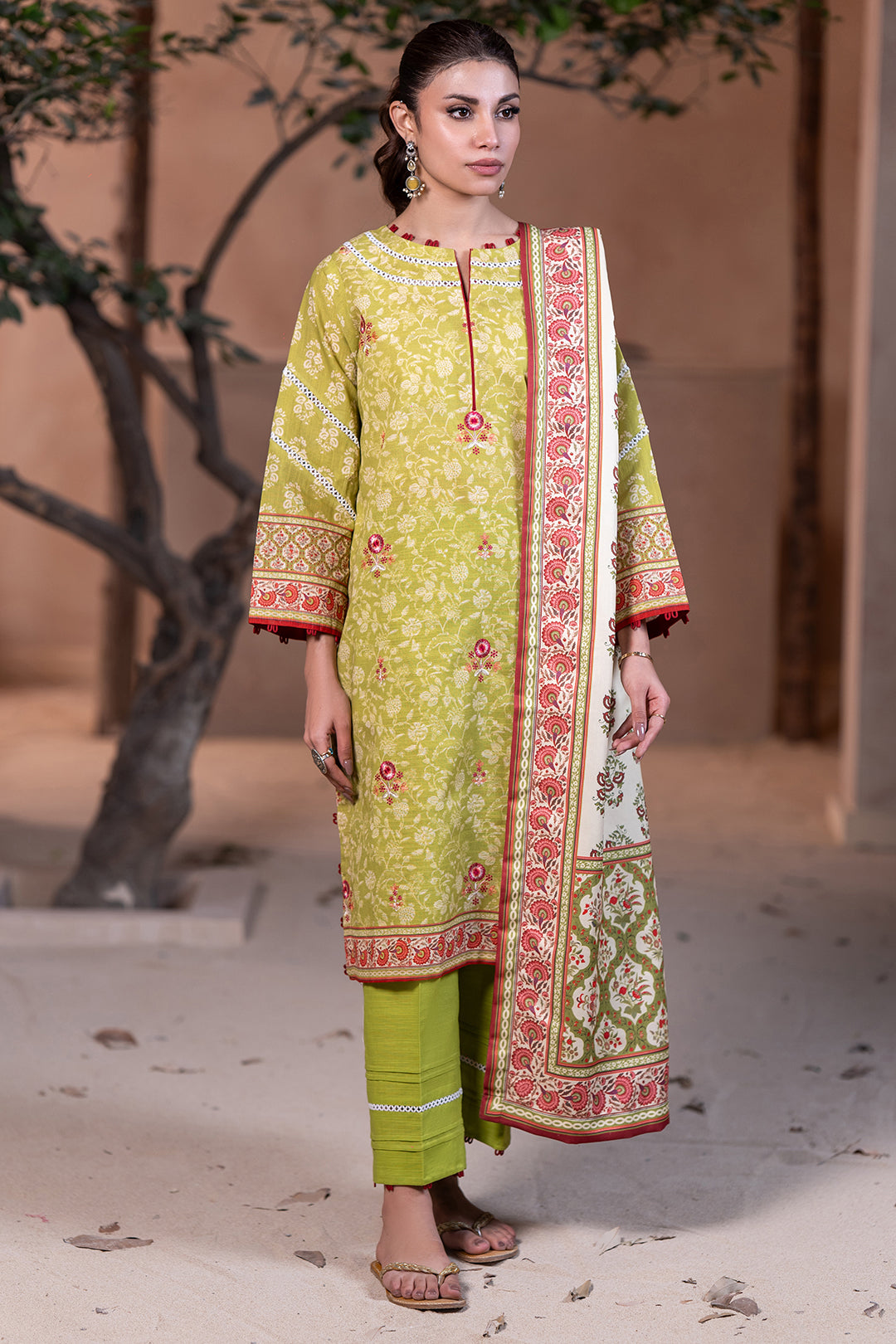 Embroidered Shirt Shalwar Dupatta - 0535