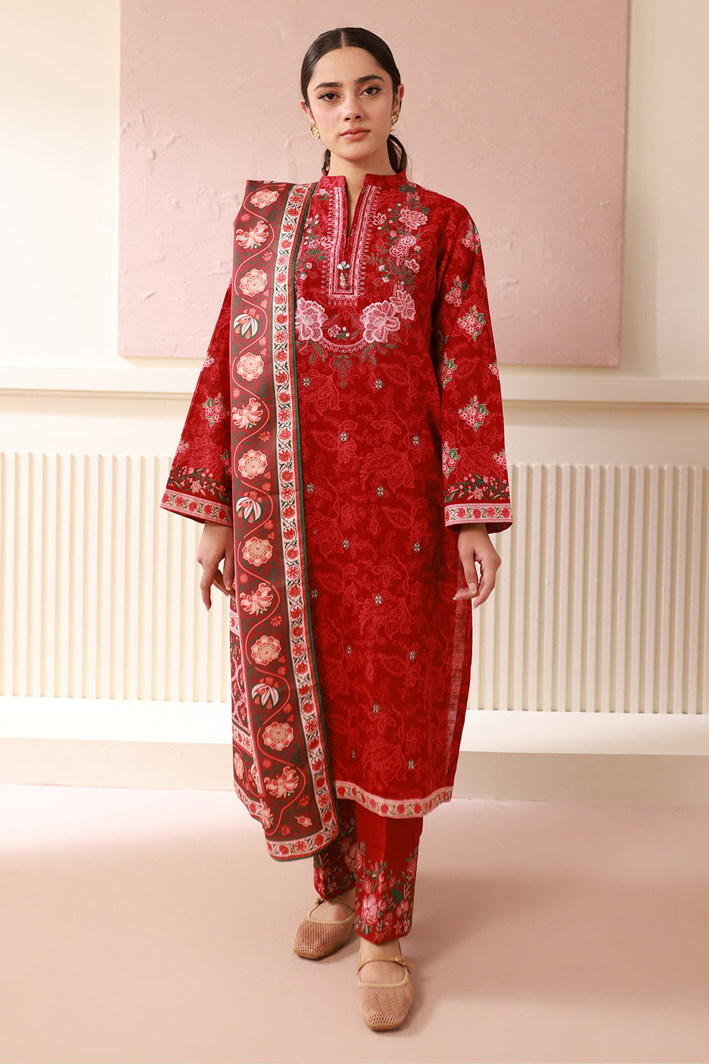 Embroidered Shirt Shalwar Dupatta - 0536