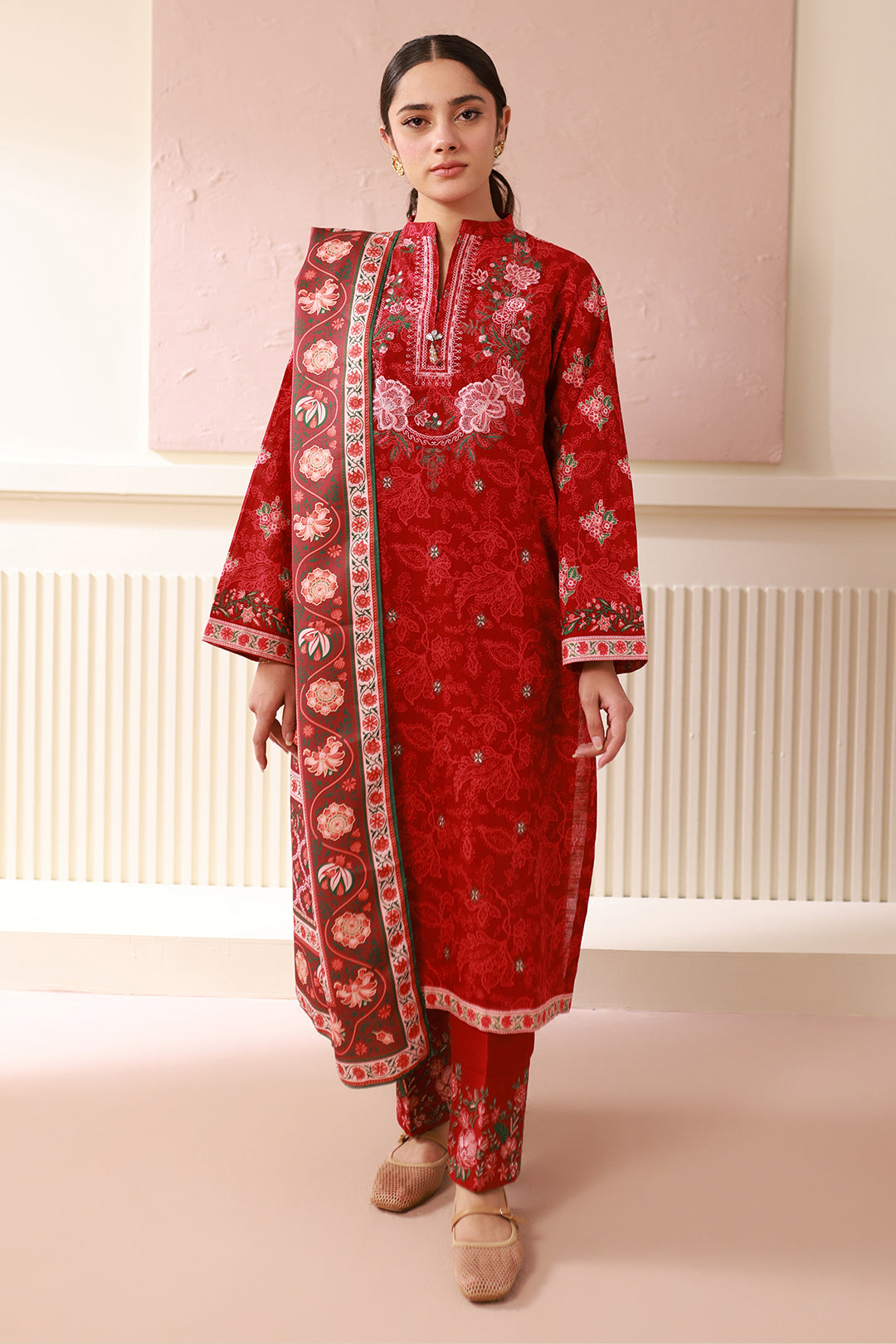 Embroidered Shirt Shalwar Dupatta - 0536