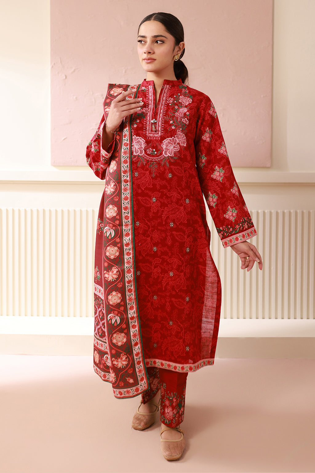 Embroidered Shirt Shalwar Dupatta - 0536