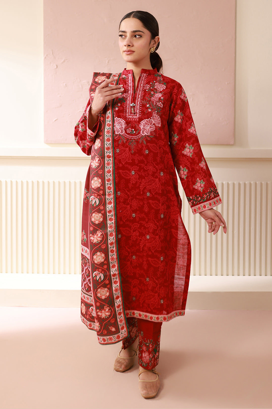 Embroidered Shirt Shalwar Dupatta - 0536