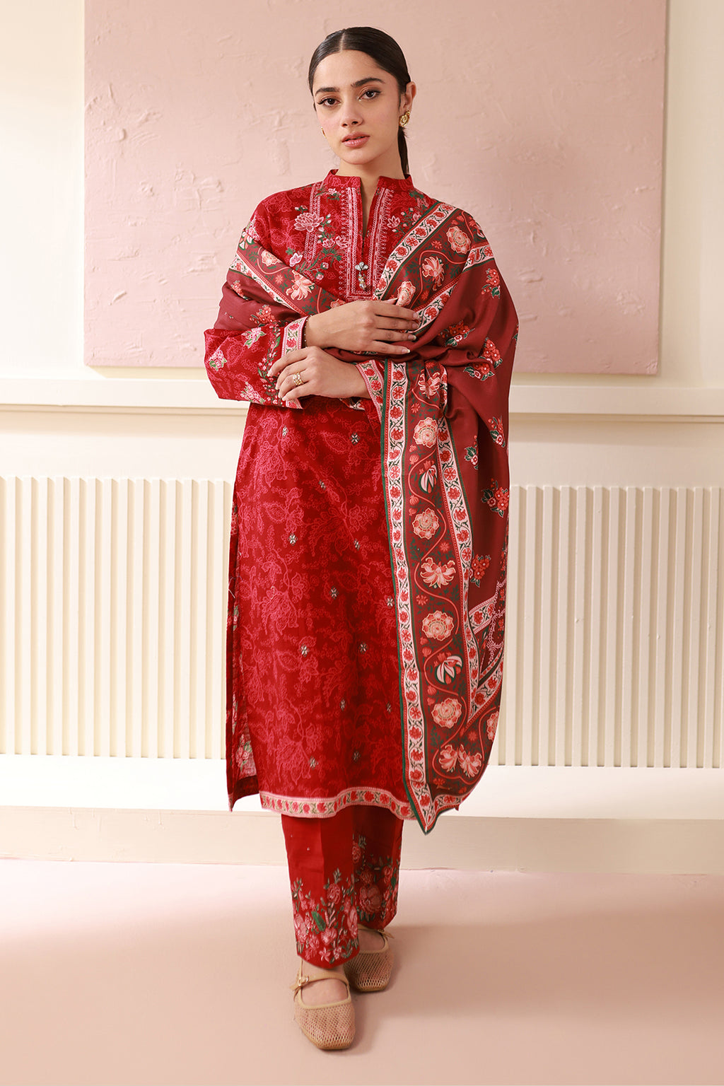 Embroidered Shirt Shalwar Dupatta - 0536