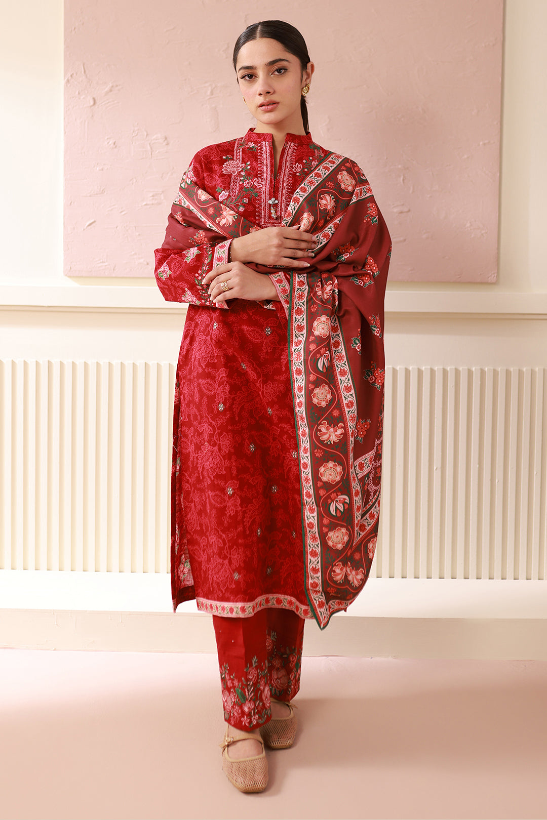 Embroidered Shirt Shalwar Dupatta - 0536