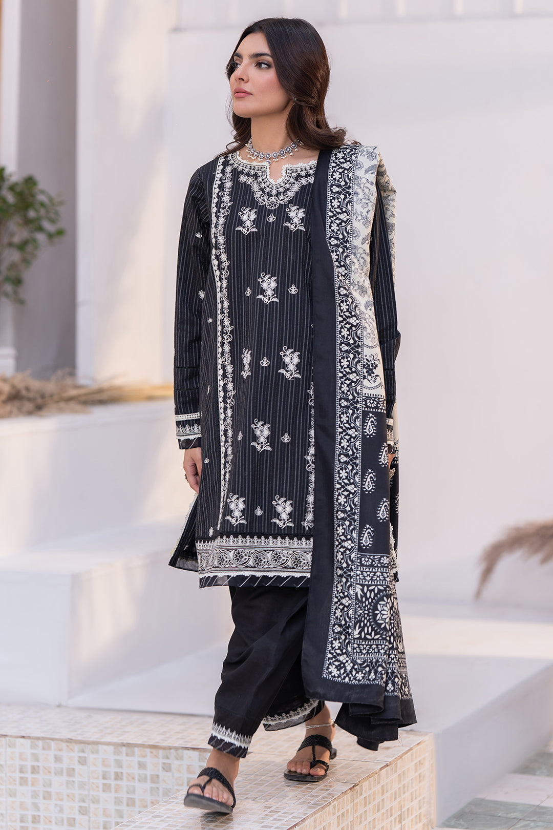 Embroidered Shirt Shalwar Dupatta - 0540