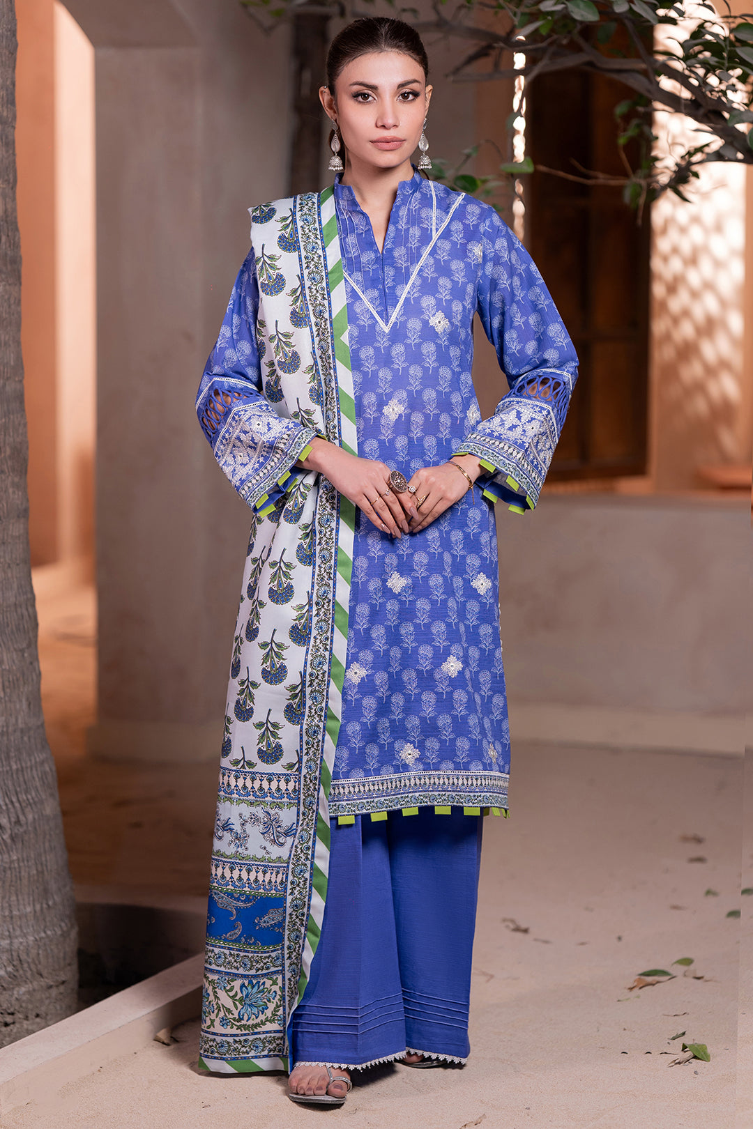 Embroidered Shirt Shalwar Dupatta - 0589