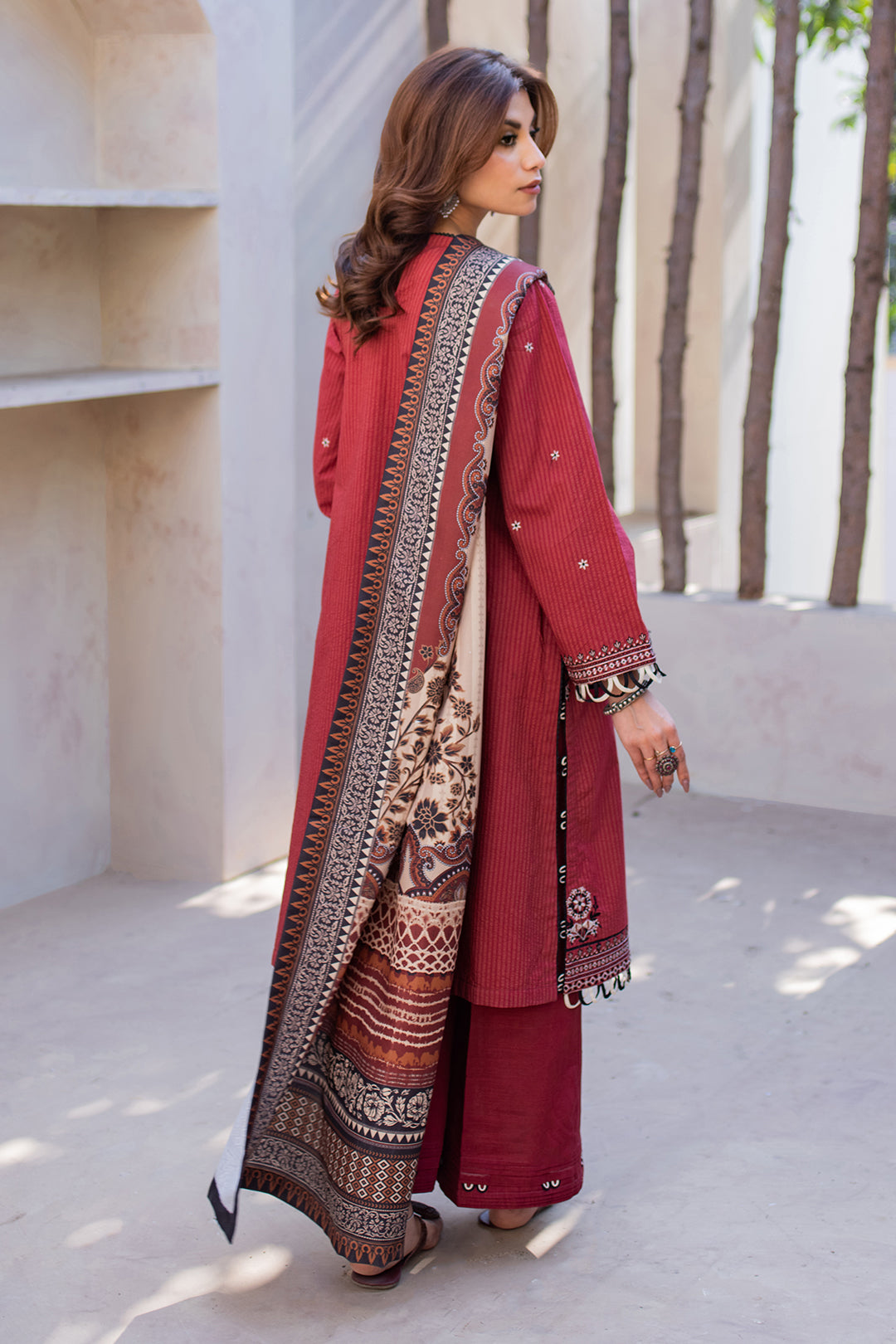 Embroidered Shirt Shalwar Dupatta - 0594