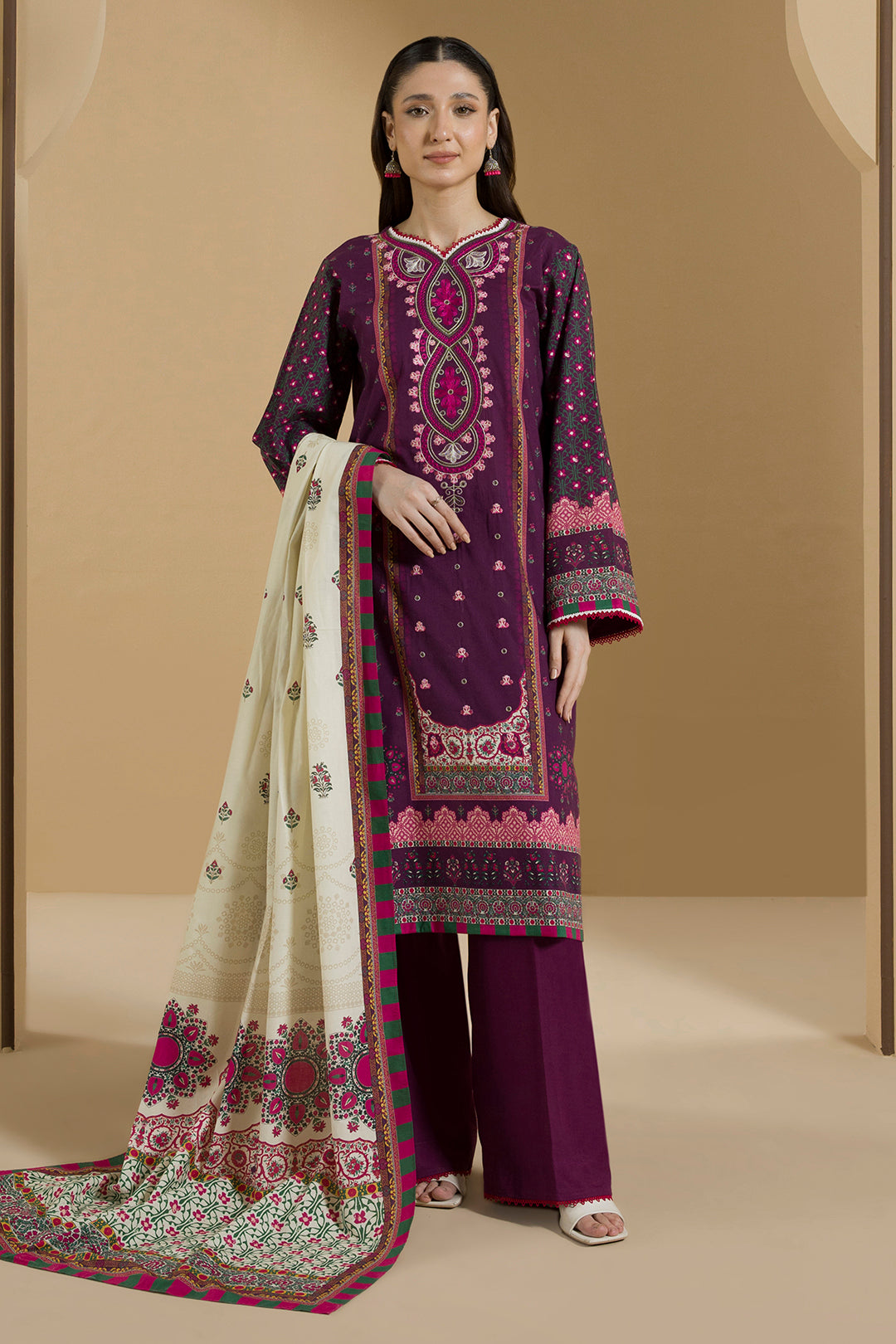 Embroidered Shirt Shalwar Dupatta - 0106