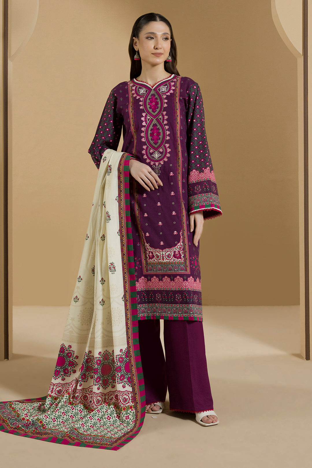 Embroidered Shirt Shalwar Dupatta - 0106