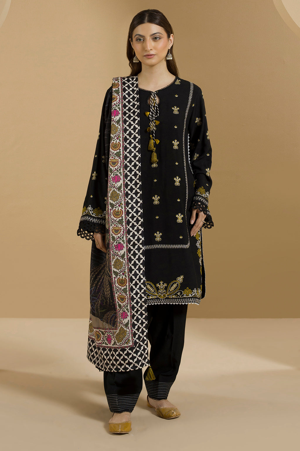 Embroidered Shirt Shalwar Dupatta - 0112
