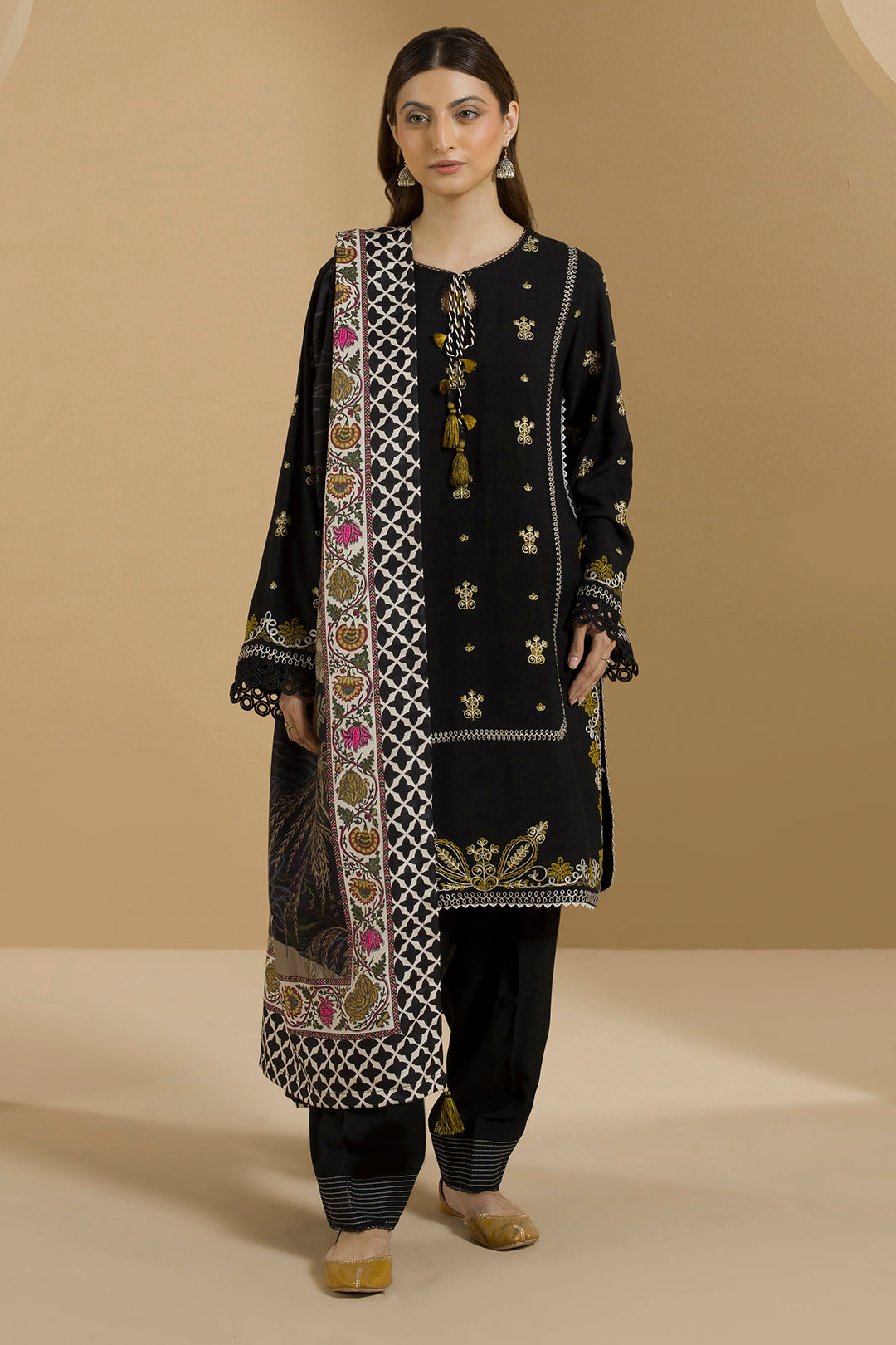Embroidered Shirt Shalwar Dupatta - 0112