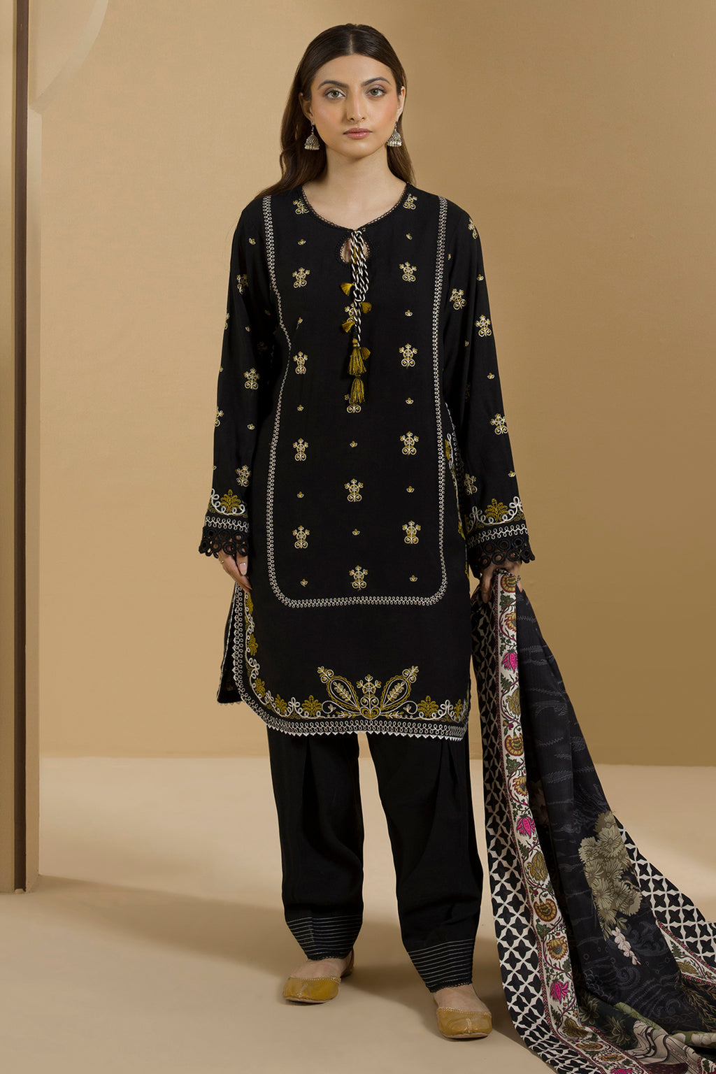 Embroidered Shirt Shalwar Dupatta - 0112