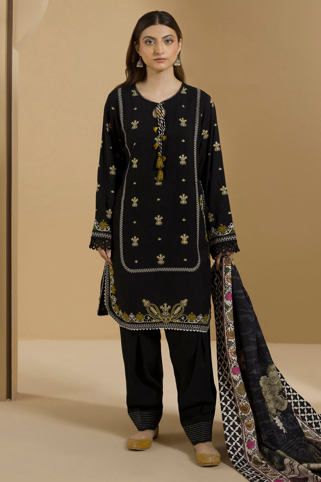 Embroidered Shirt Shalwar Dupatta - 0112