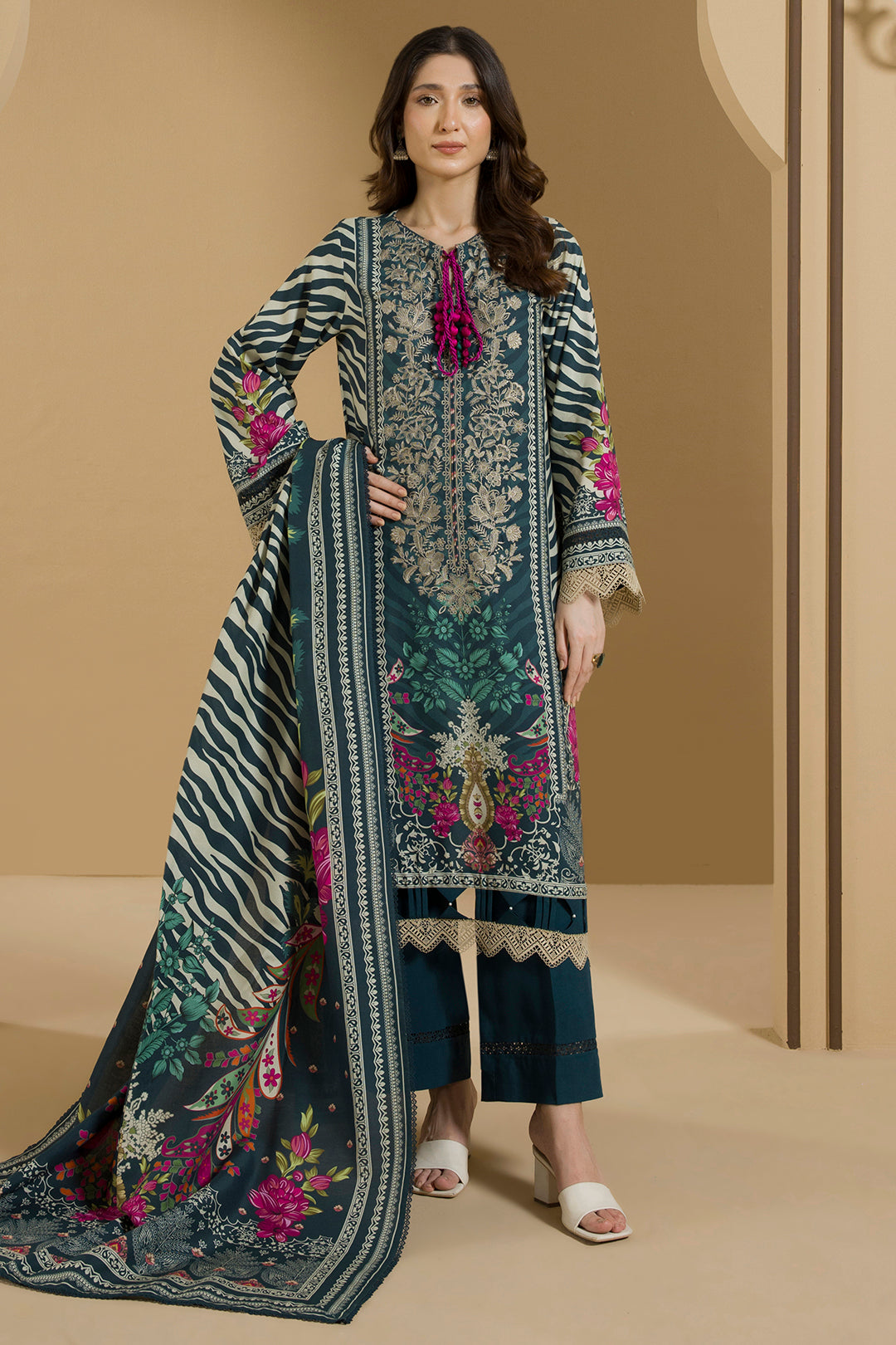 Embroidered Shirt Shalwar Dupatta - 0114