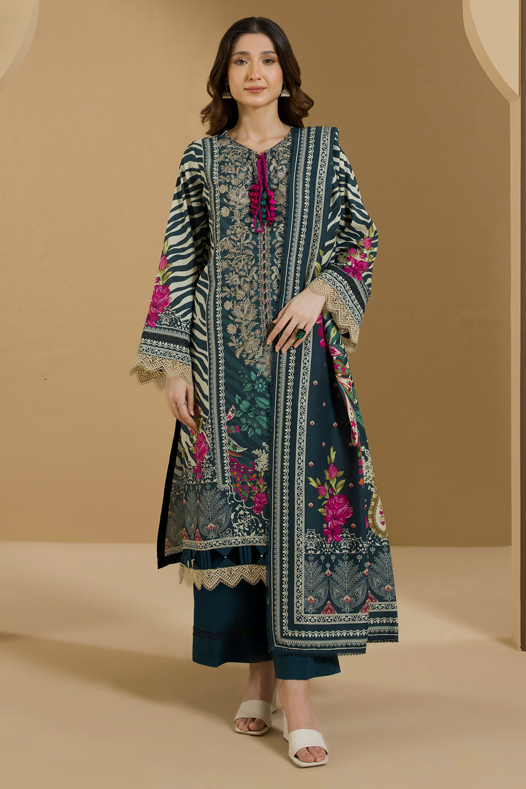 Embroidered Shirt Shalwar Dupatta - 0114