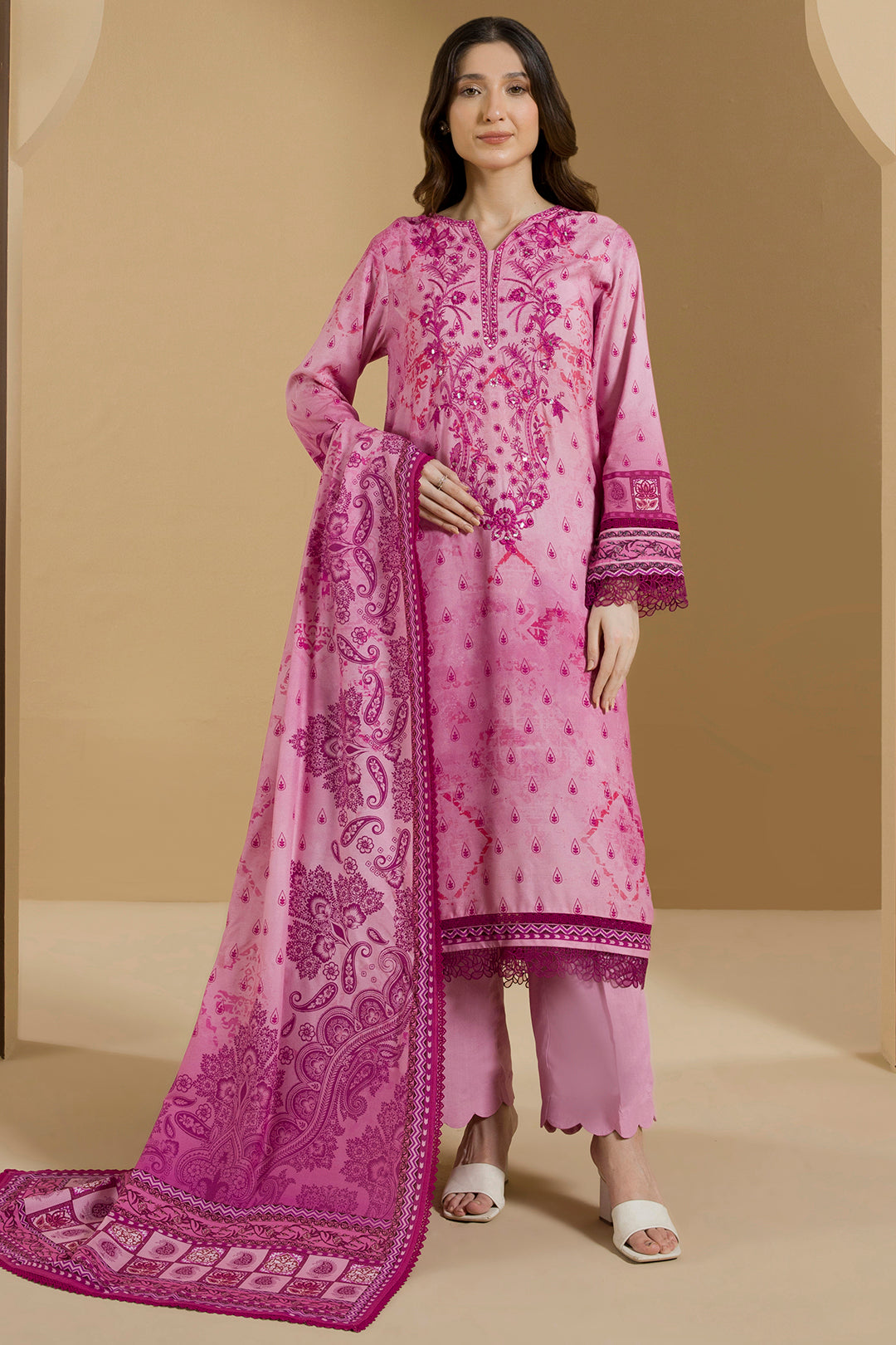 Embroidered Shirt Shalwar Dupatta - 0115